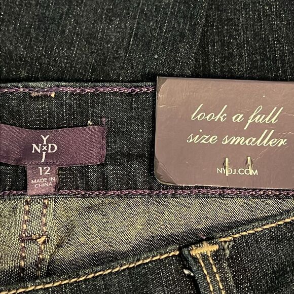 NYDJ Dark Wash High Rise Straight Leg Jeans Size 12 NWT‎ - Picture 10 of 13